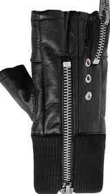 PUNK LAYERED ZIPPER GLOVES