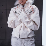 LAYERED DOUBLE ZIPPER GLOVES