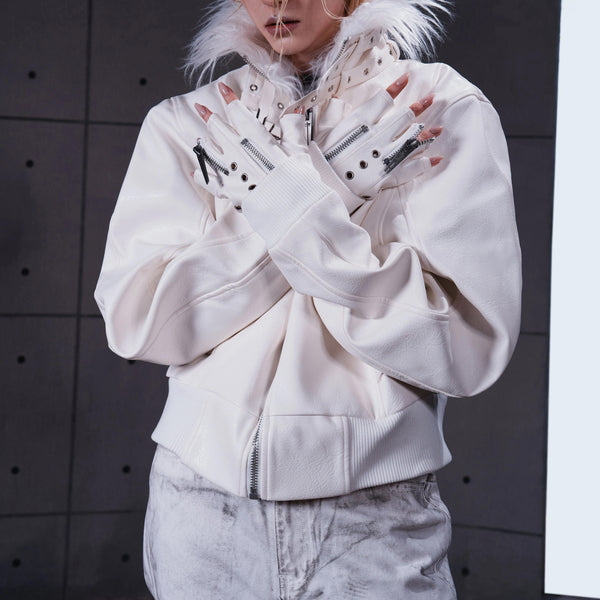 LAYERED DOUBLE ZIPPER GLOVES
