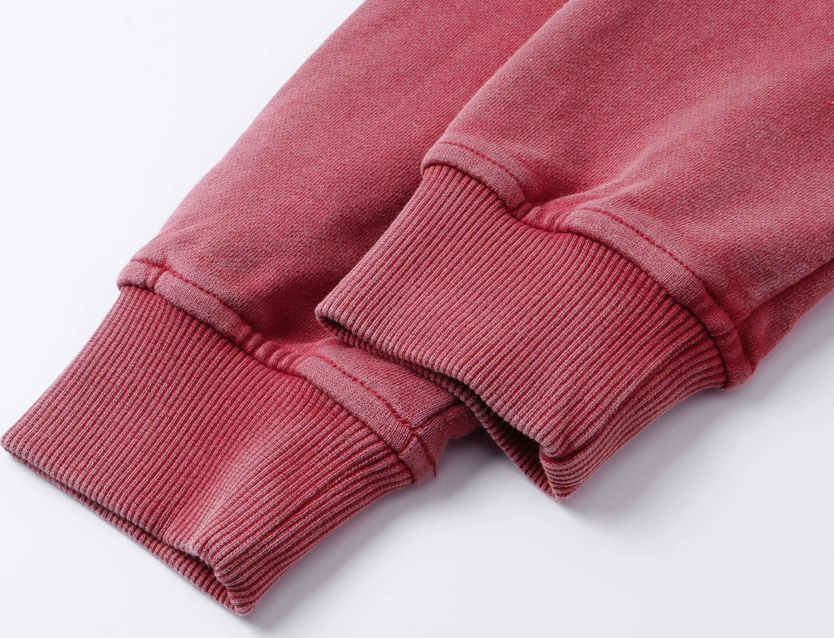 PINK WASHED ZIPPER HOODIE