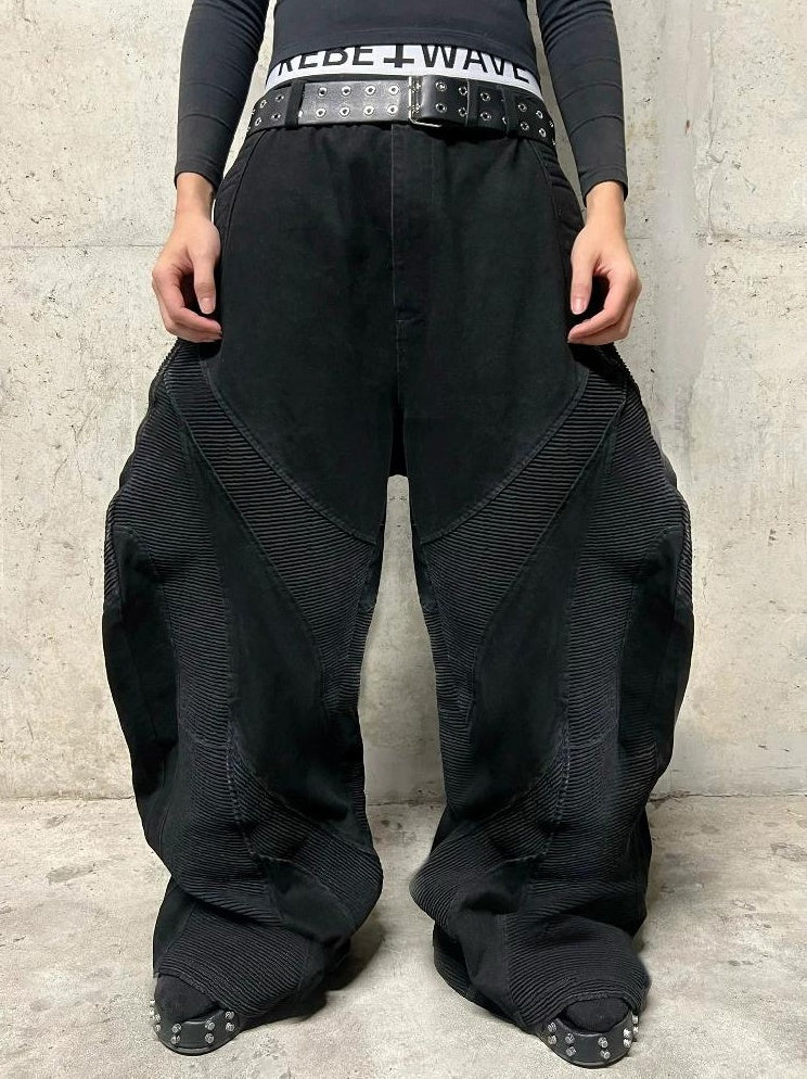 ALIEN RIPPLE WIDE LEG JEANS