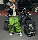 CRISPY GREEN LEATHER PANTS