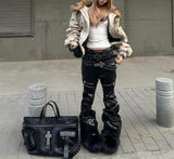 LIQUID METAL ZIPPER WAX PANTS