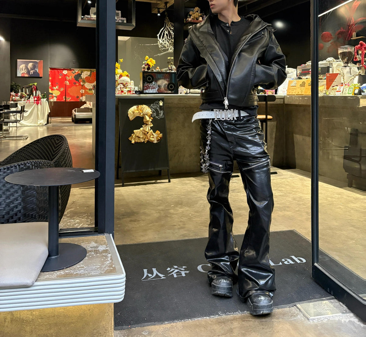LIQUID METAL ZIPPER WAX PANTS