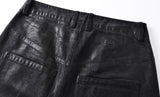 CRACKLE WAXED BAGGY PANTS