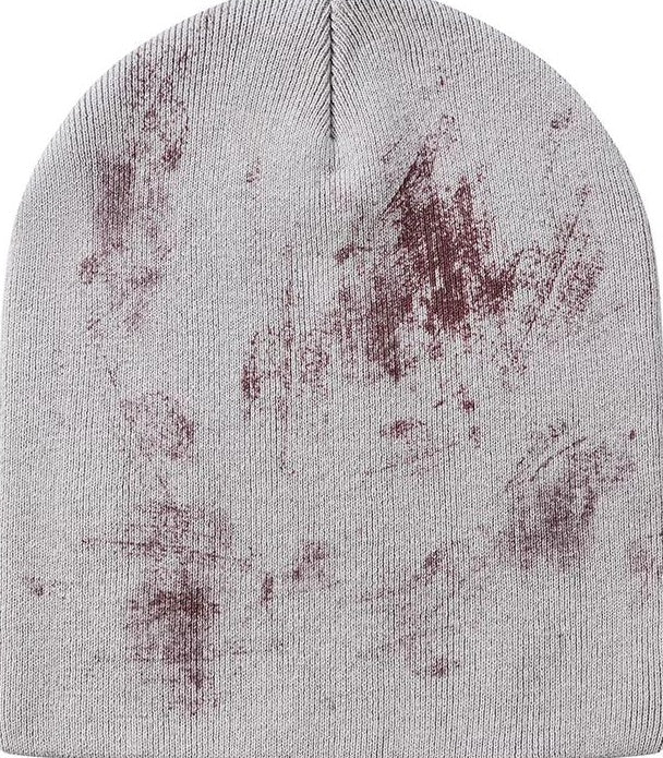 PINK KNIT HAT WITH PRINT