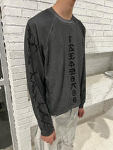 SANSKRIT PRINT WAFFLE LONG SLEEVE T-SHIRT