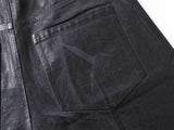 CRACKLE WAXED BAGGY PANTS