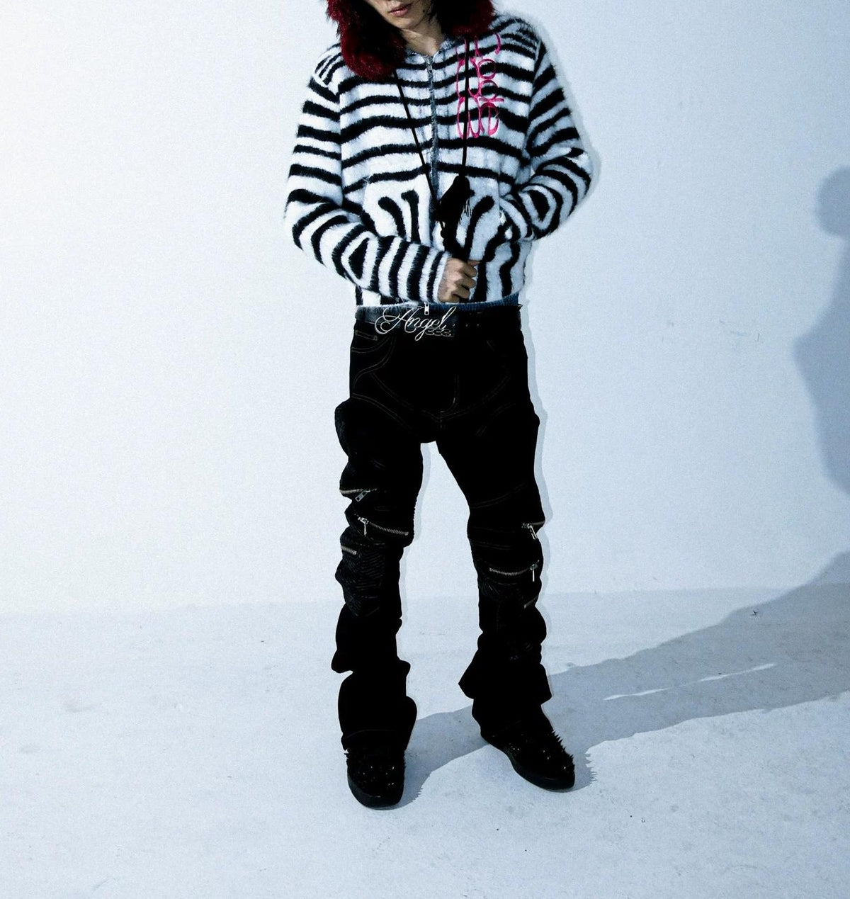SLIM FLARE BIKER PANTS