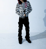 SLIM FLARE BIKER PANTS