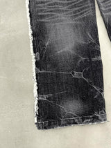 LIGHTNING STRIPE RAW EDGE JEANS