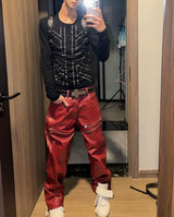 LIQUID METAL PINK COATED JEANS