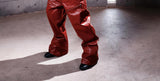 LIQUID METAL PINK COATED JEANS