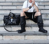 CROSSBODY LEATHER TOTE BAG