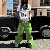CRISPY GREEN LEATHER PANTS