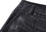CRACKLE WAXED BAGGY PANTS