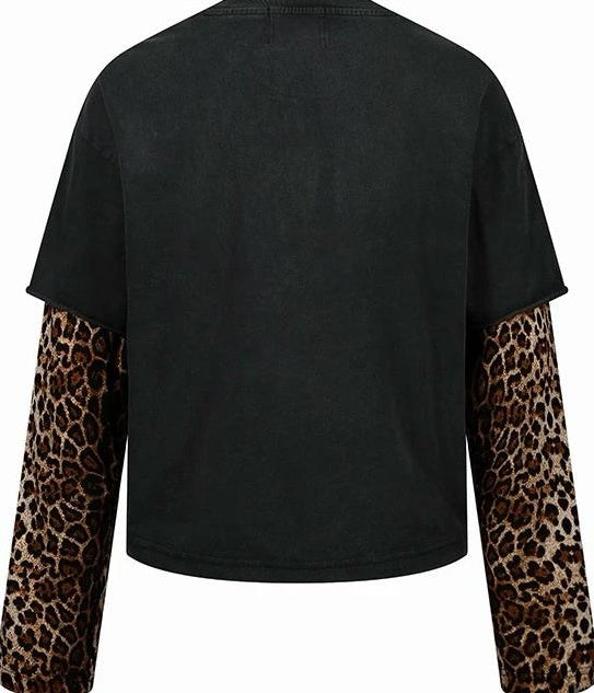 LEOPARD PRINT LONG SLEEVE TEE