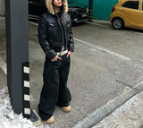 FAUX FUR MULTI-ZIPPER JACKET