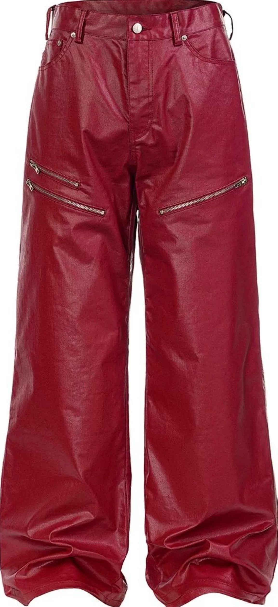 LIQUID METAL PINK COATED JEANS