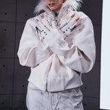 LAYERED DOUBLE ZIPPER GLOVES