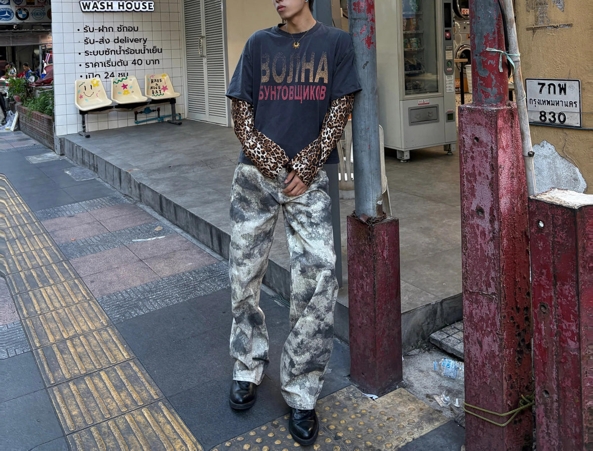 LEOPARD PRINT LONG SLEEVE TEE