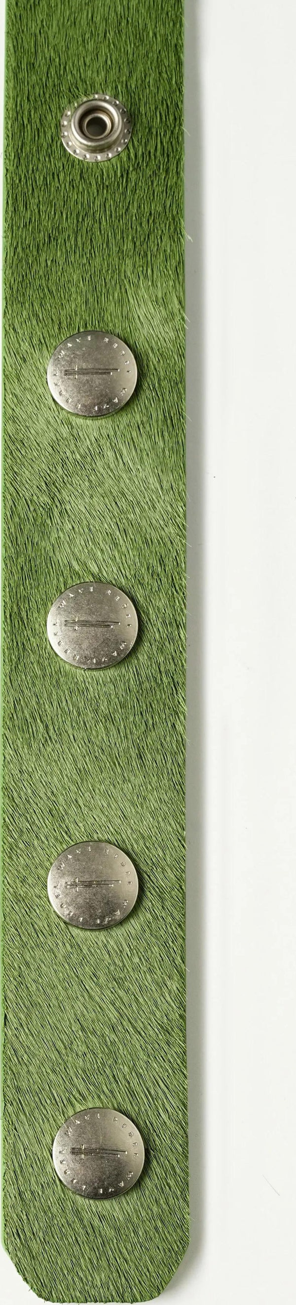 GREEN PONY HAIR BUCKLE BELT