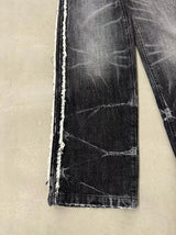 LIGHTNING STRIPE RAW EDGE JEANS